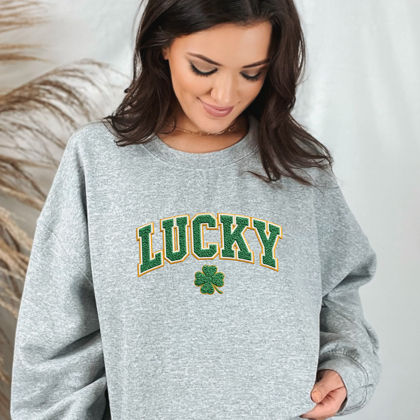 Faux Yarn Lucky Sweatshirt