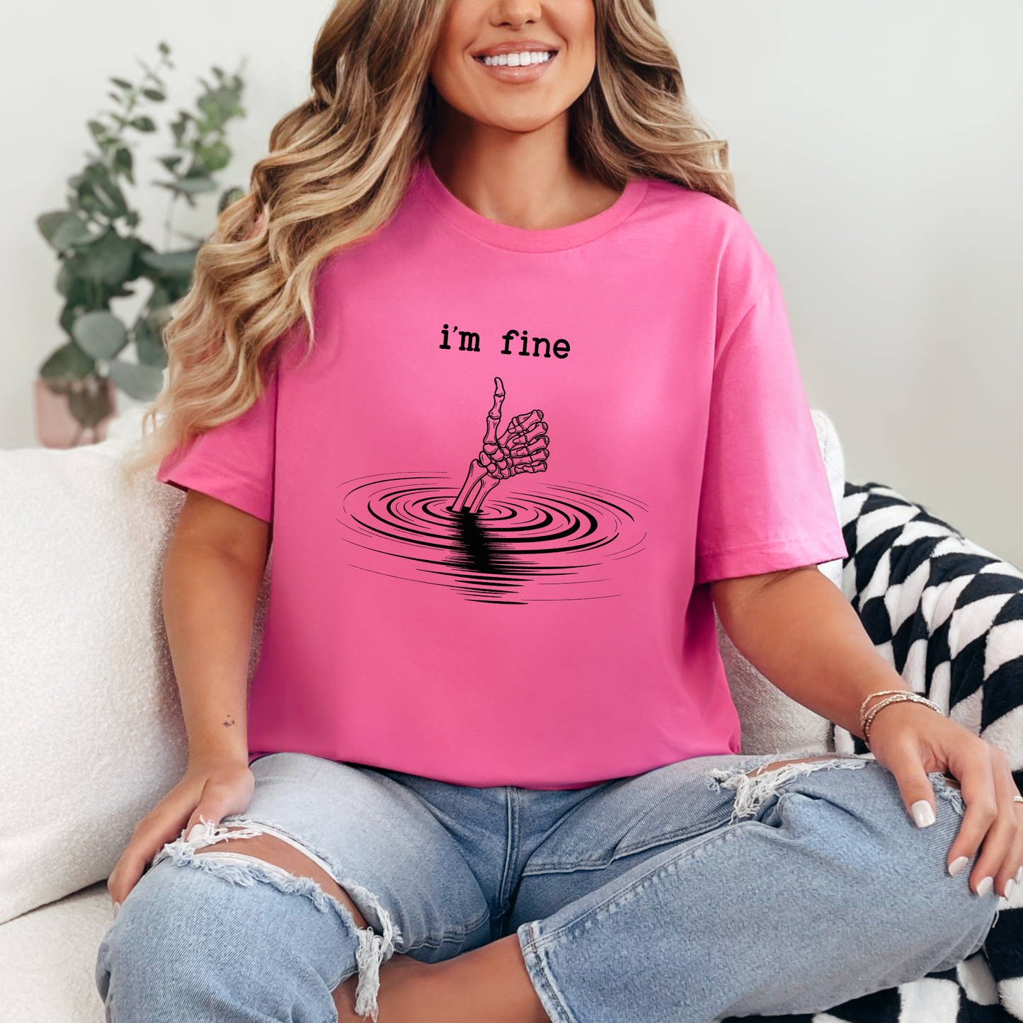 I'm Fine Hand Graphic Tee