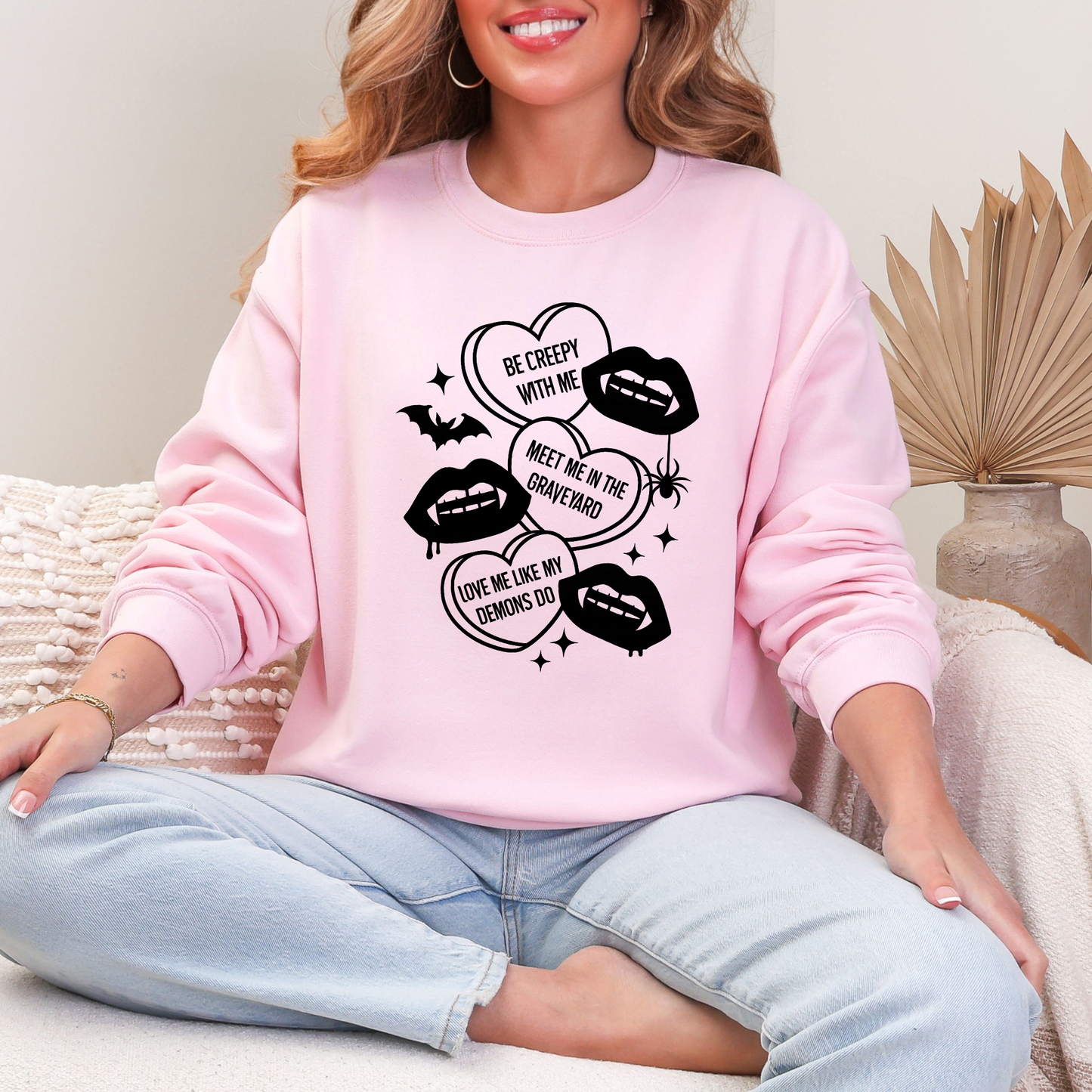 Goth Candy Hearts Sweatshirt