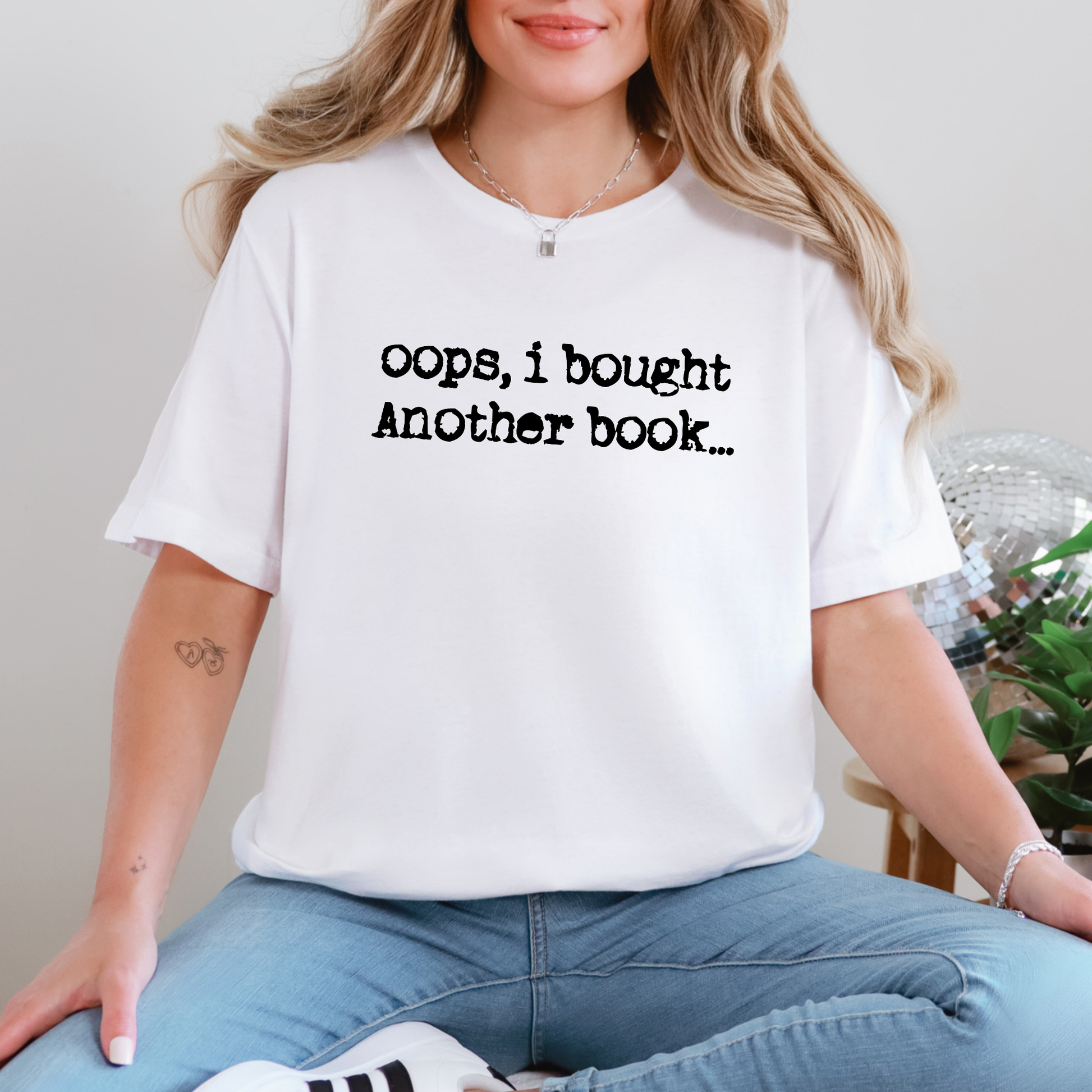 Wholesale Oops Another Book Graphic Tee - White Tee