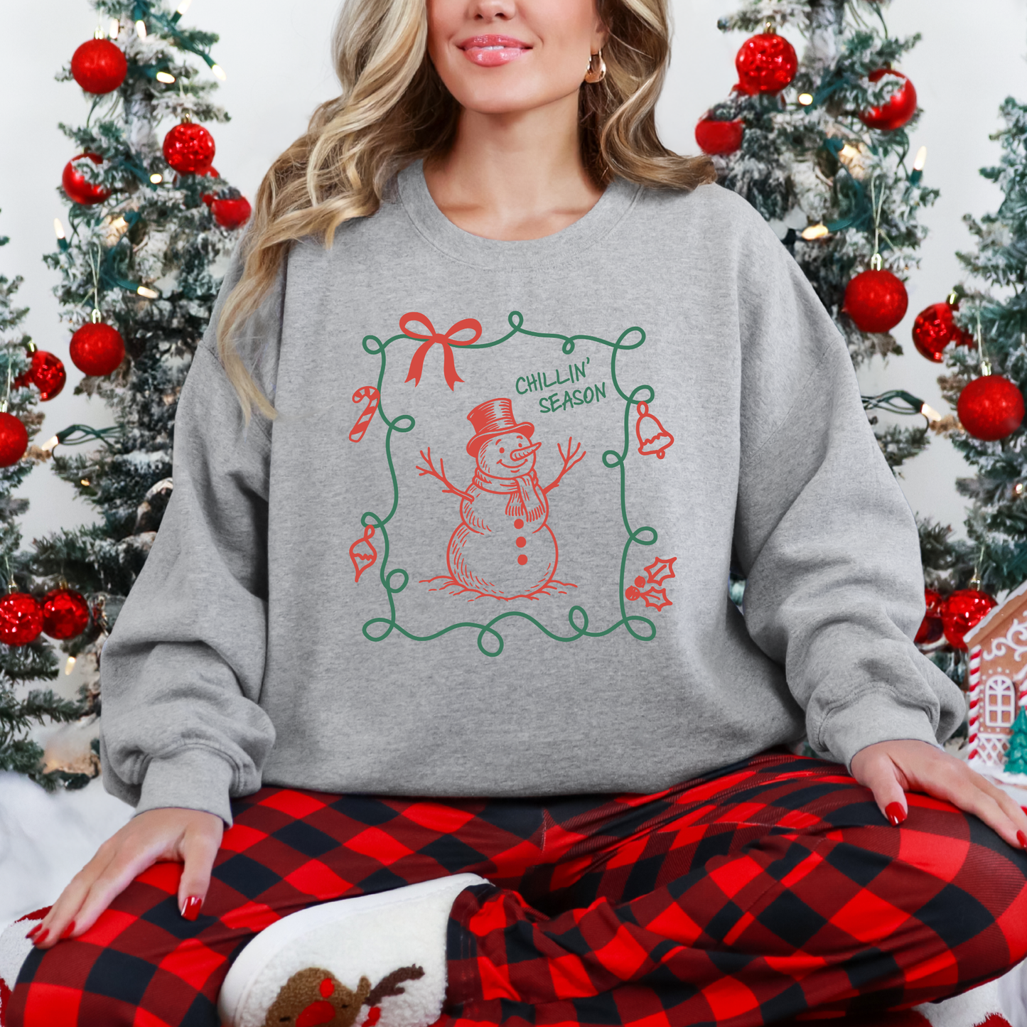Wholesale Chillin Season Sweatshirt - Grey Sweatshirt