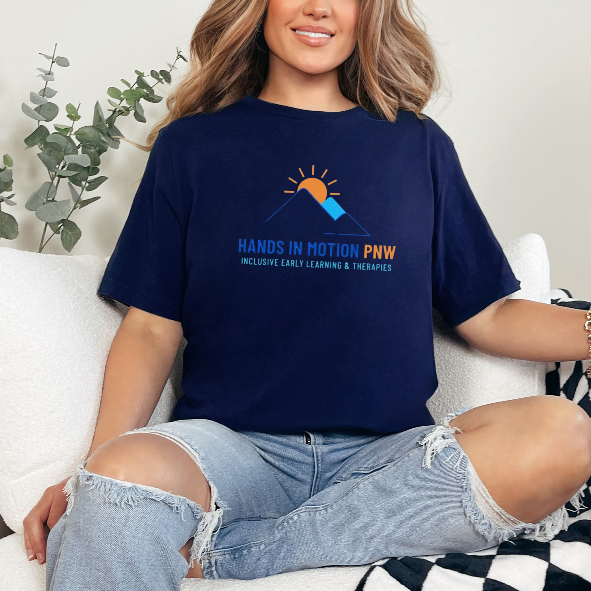 Wholesale Hands In Motion Graphic Tee - Navy Tee