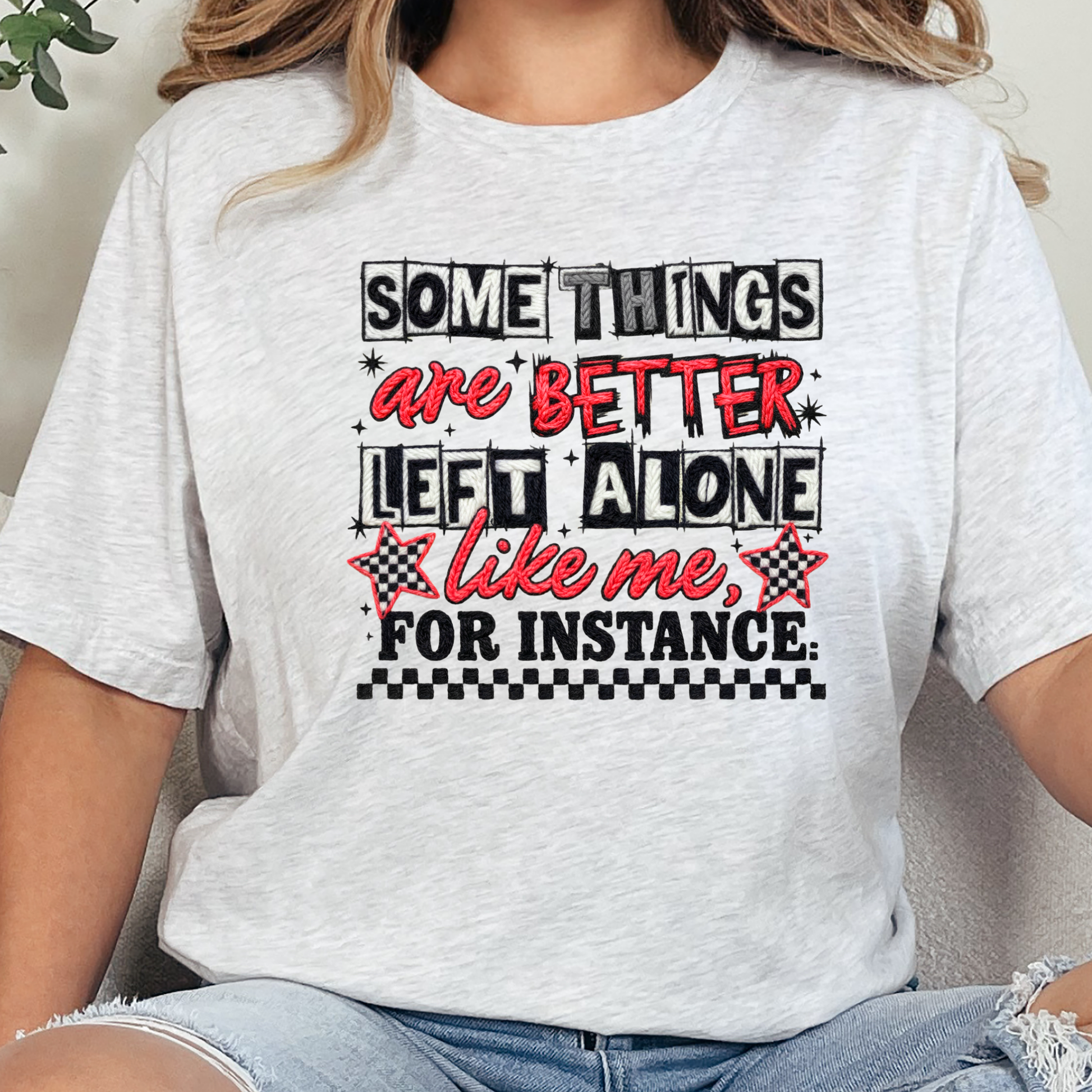 Wholesale Better Left Alone Graphic Tee - Ash Tee