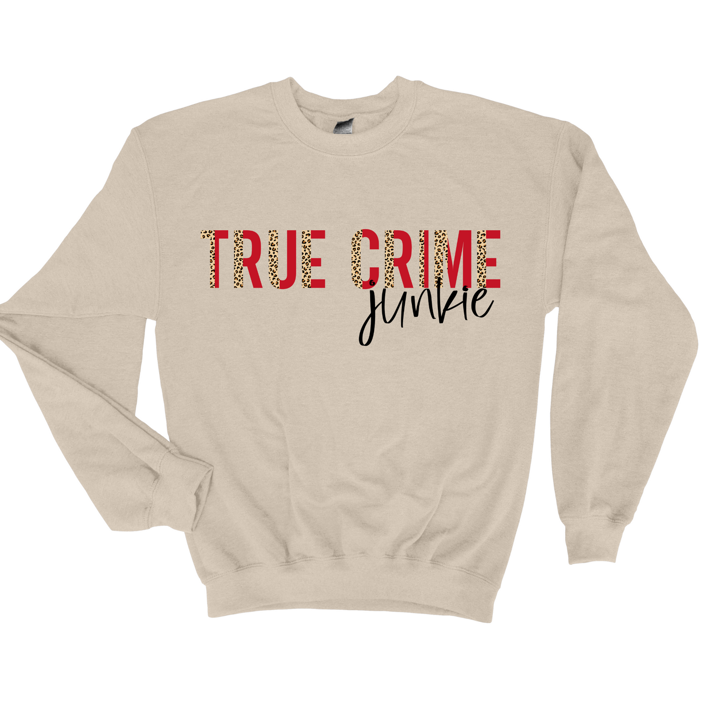 Wholesale Leopard True Crime Junkie Graphic Tee - Heather Charocal Tee