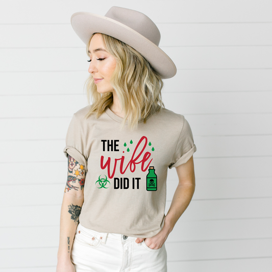 Wholesale The Wife did it Graphic Tee - Comfort Colors Grey