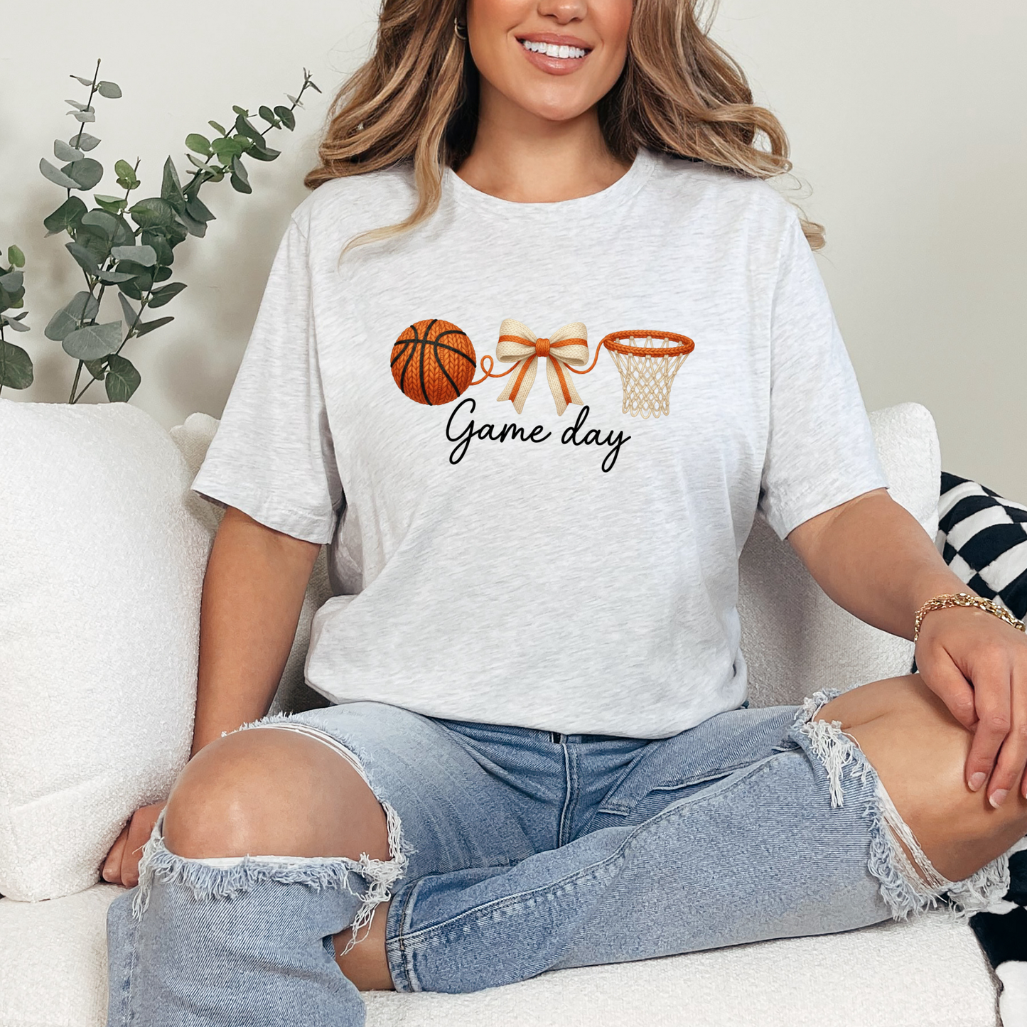 Faux Yarn Basketball Graphic Tee