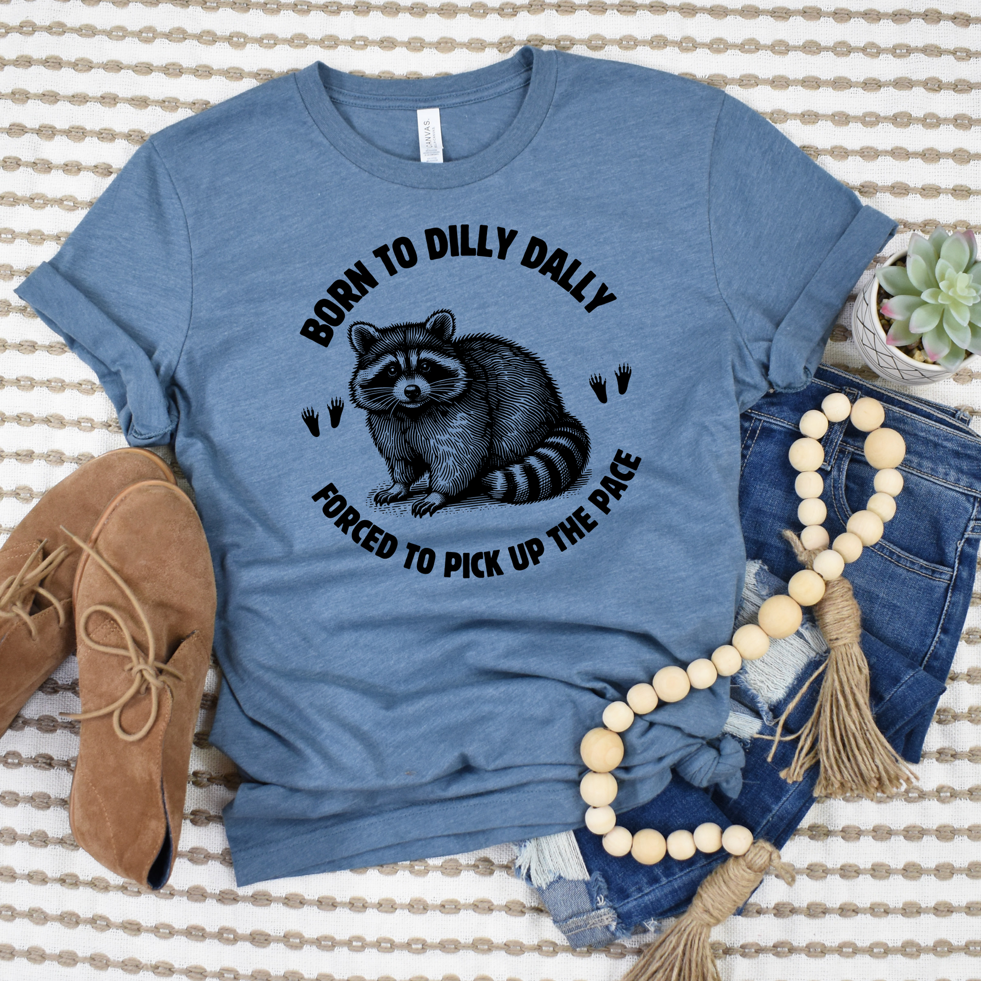 Wholesale Born to dilly dally Graphic Tee - Heather Slate Tee