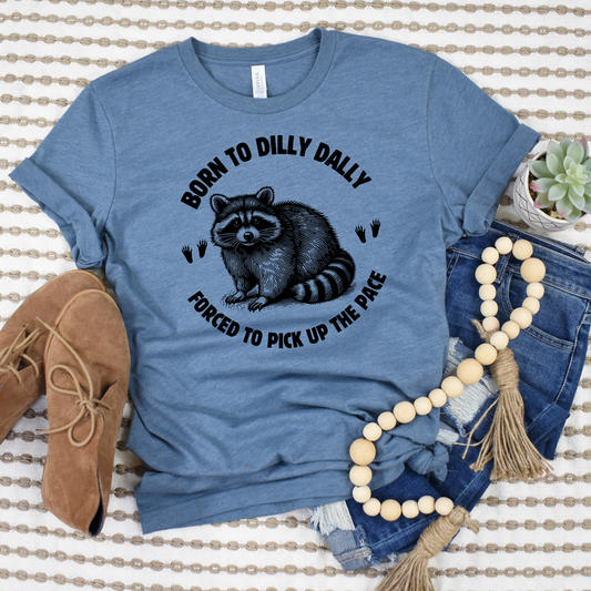 Wholesale Born to dilly dally Graphic Tee - Heather Slate Tee