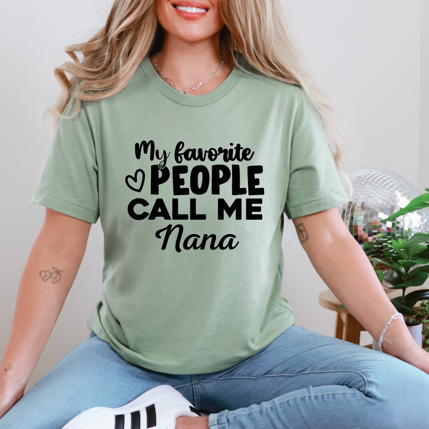 Wholesale Favorite People Call Me Custom Graphic Tee - Sage Tee