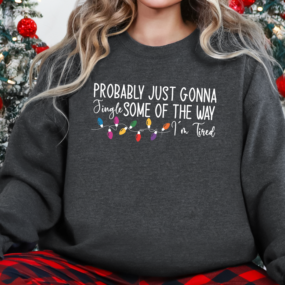 Wholesale Probably Just Gonna Jingle Graphic Sweatshirt - Dark Heather