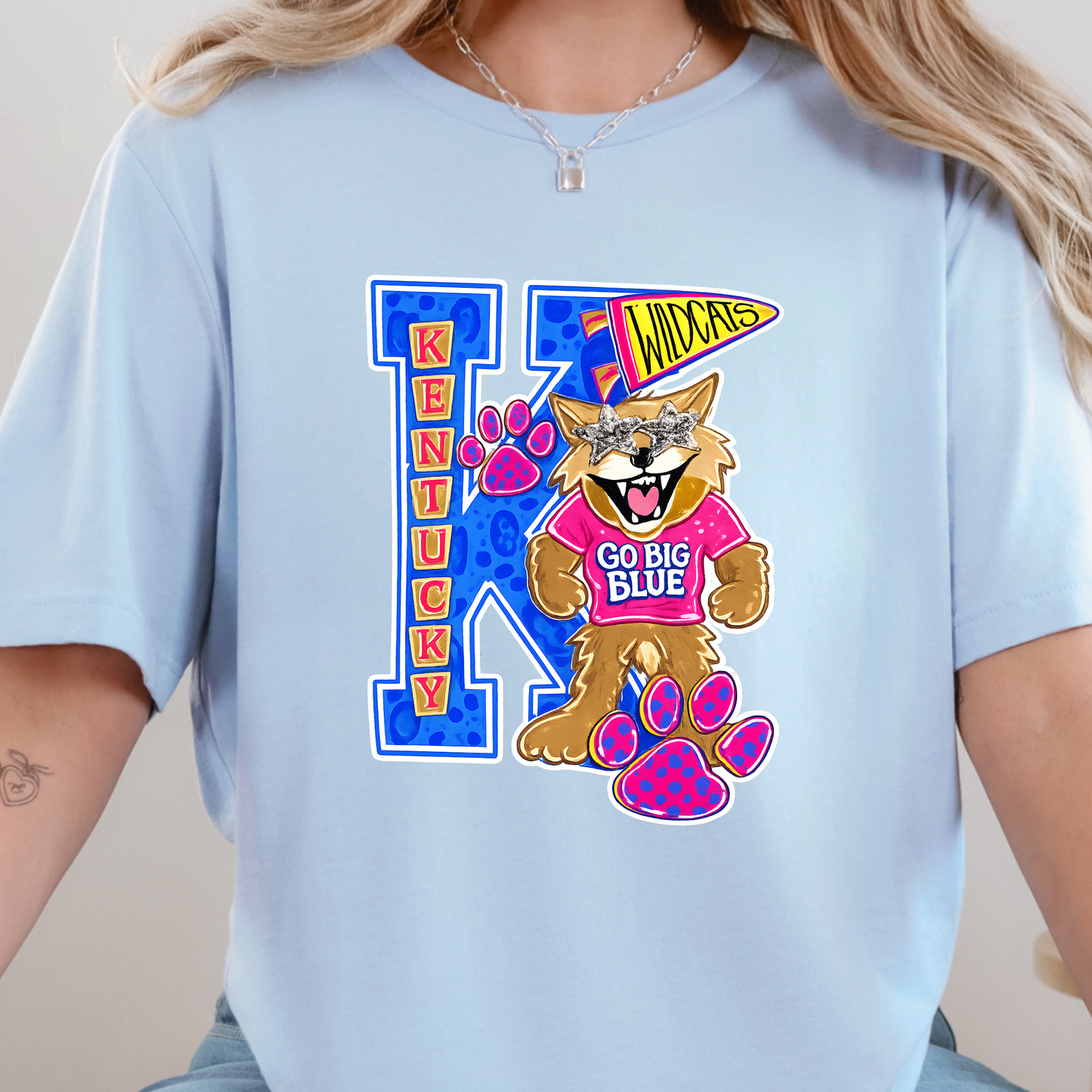 Wholesale Kentucky Big K Graphic Tee - Baby Blue Tee
