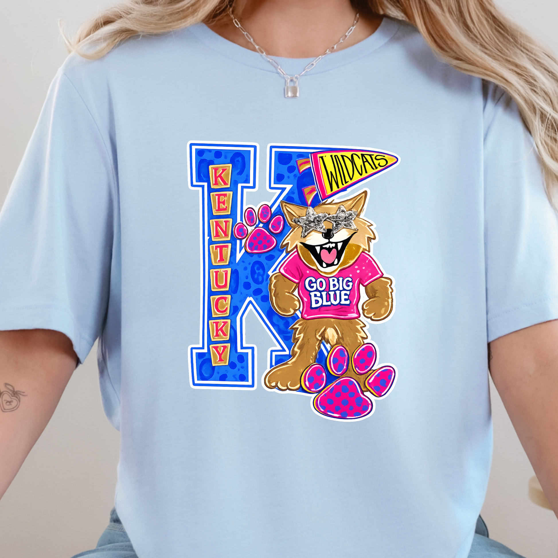 Wholesale Kentucky Big K Graphic Tee - Baby Blue Tee