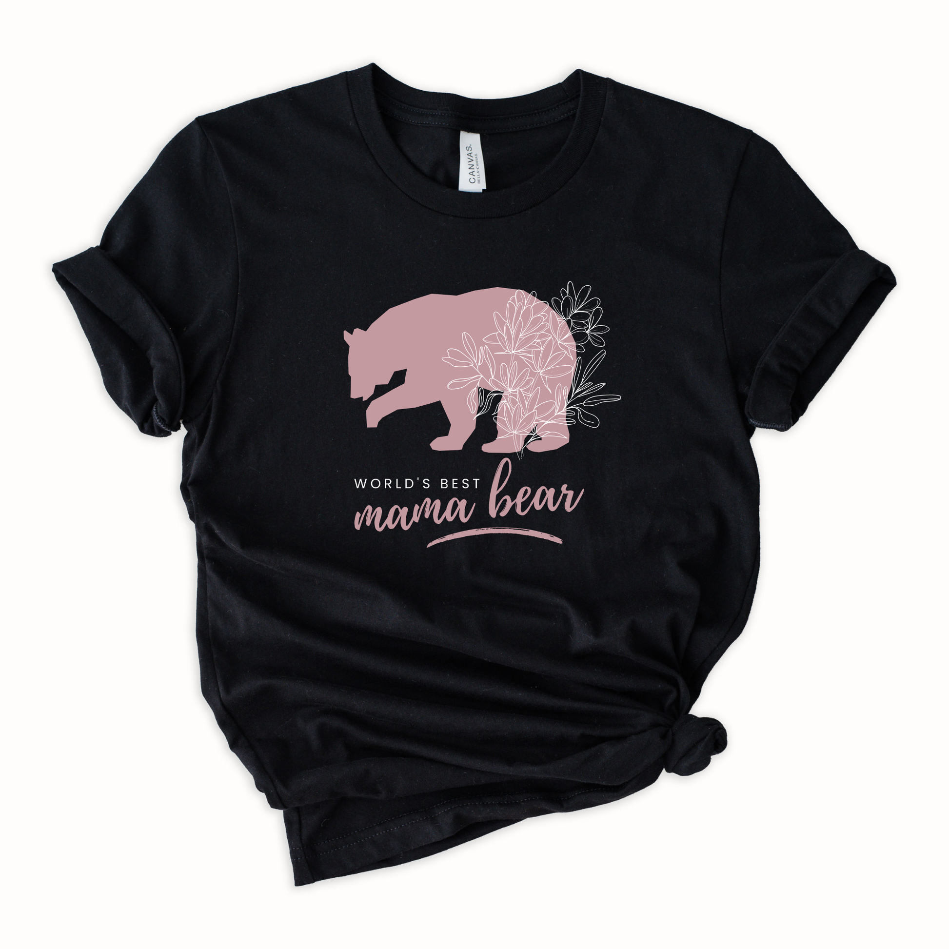 Wholesale Best Mama Bear Graphic Tee - Black Tee