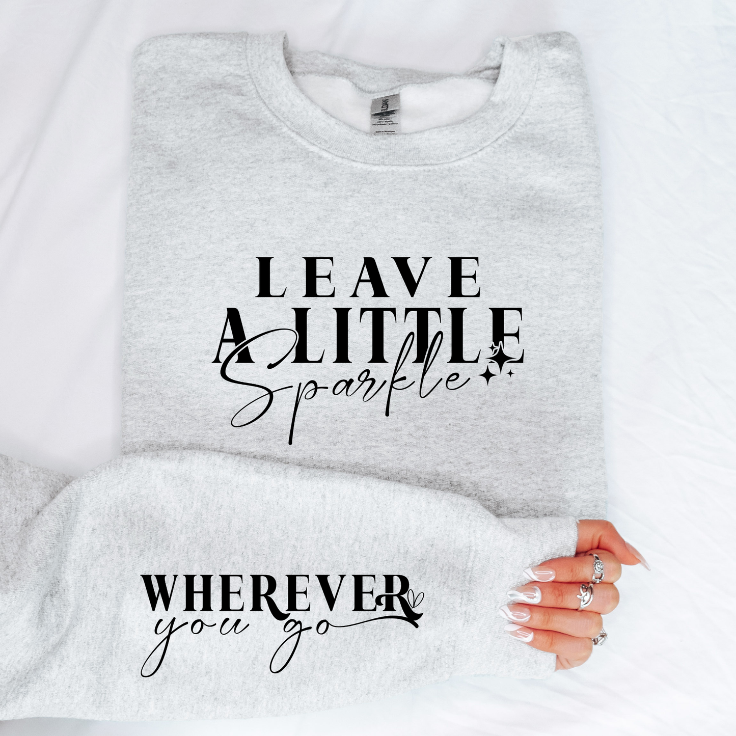 Wholesale Leave a Little Sparkle Sweatshirt - Ash Sweatshirt