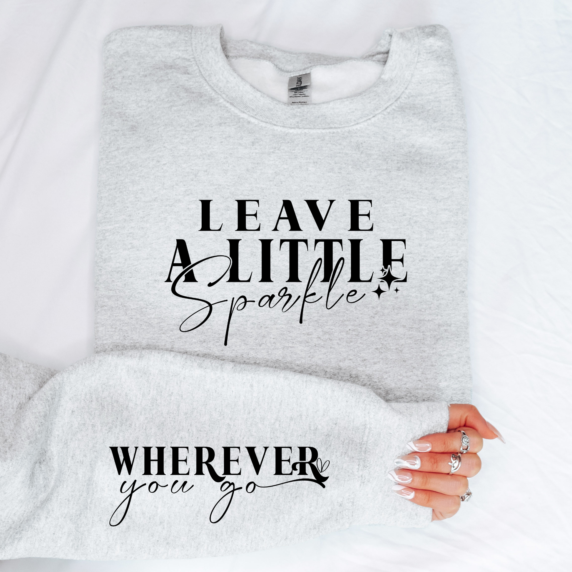 Wholesale Leave a Little Sparkle Sweatshirt - Ash Sweatshirt