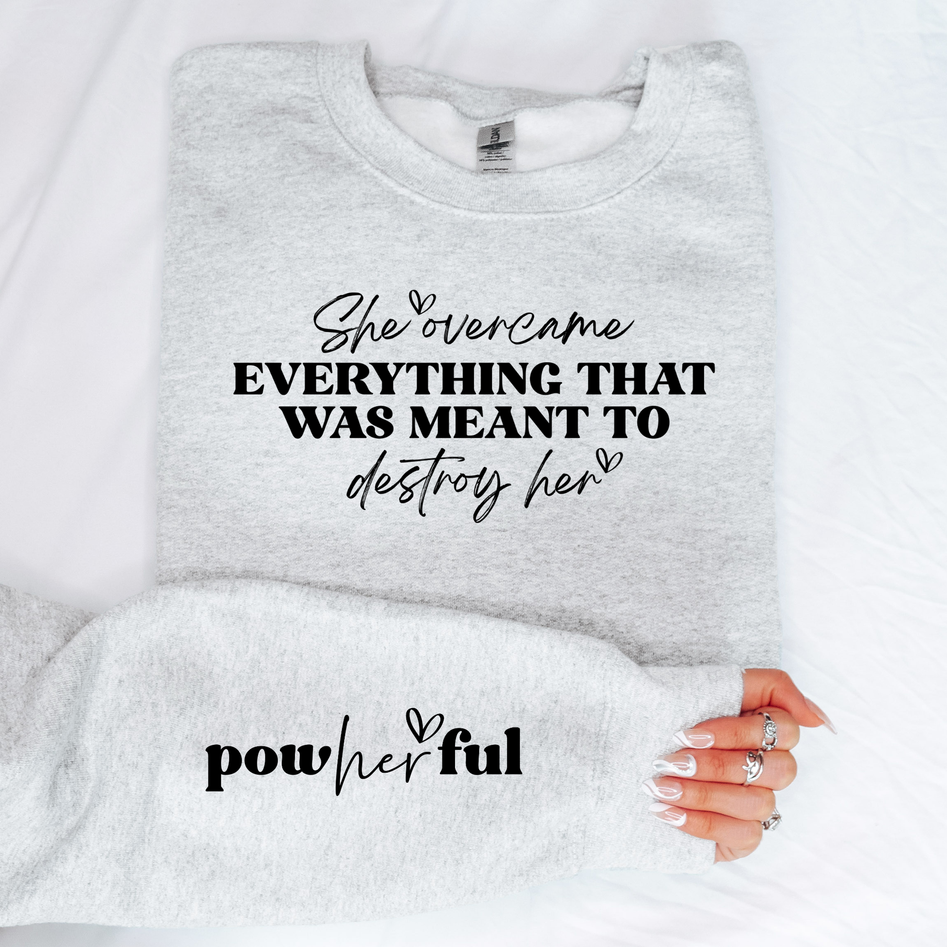 Wholesale PowHERful Sweatshirt - Ash Sweatshirt