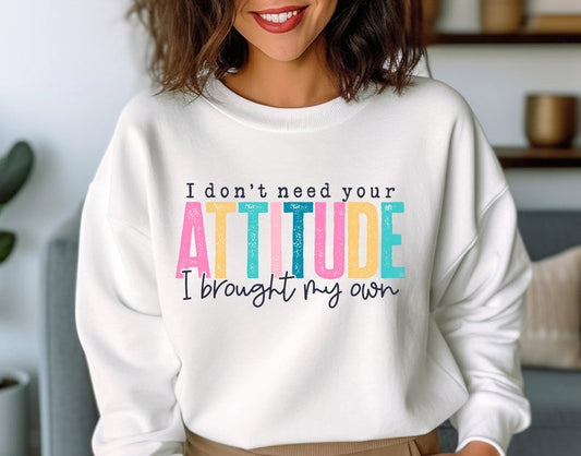 Wholesale I don’t need your attitude Graphic Tee - White Tee