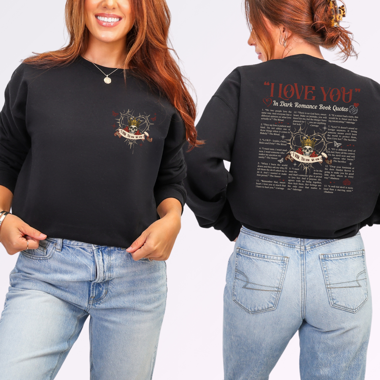 Dark Romance Book Quotes Sweatshirt