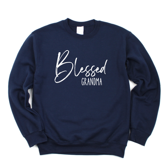Wholesale Custom Blessed - Navy Sweatshirt