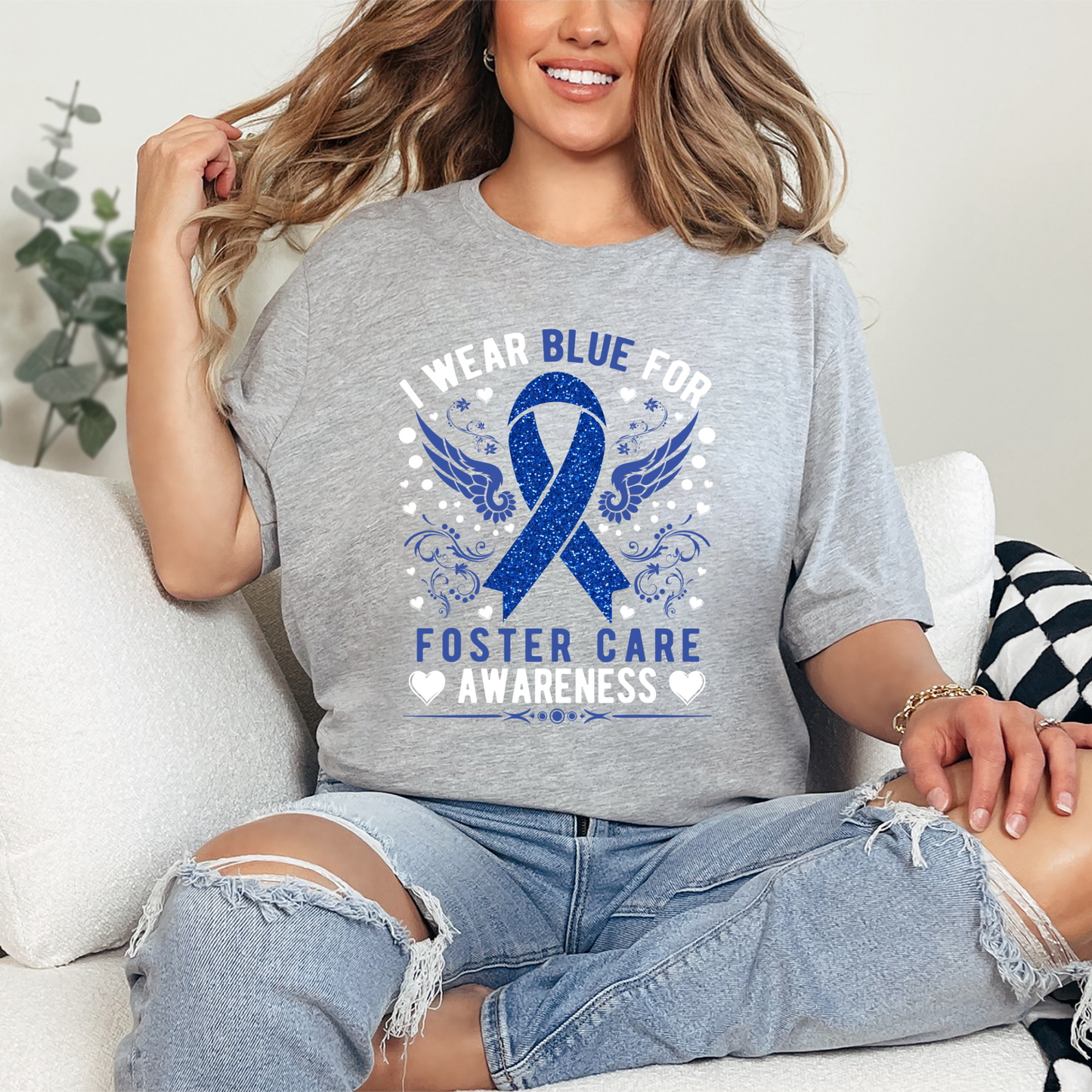 Wholesale Foster care awareness Graphic Tee - Grey Tee