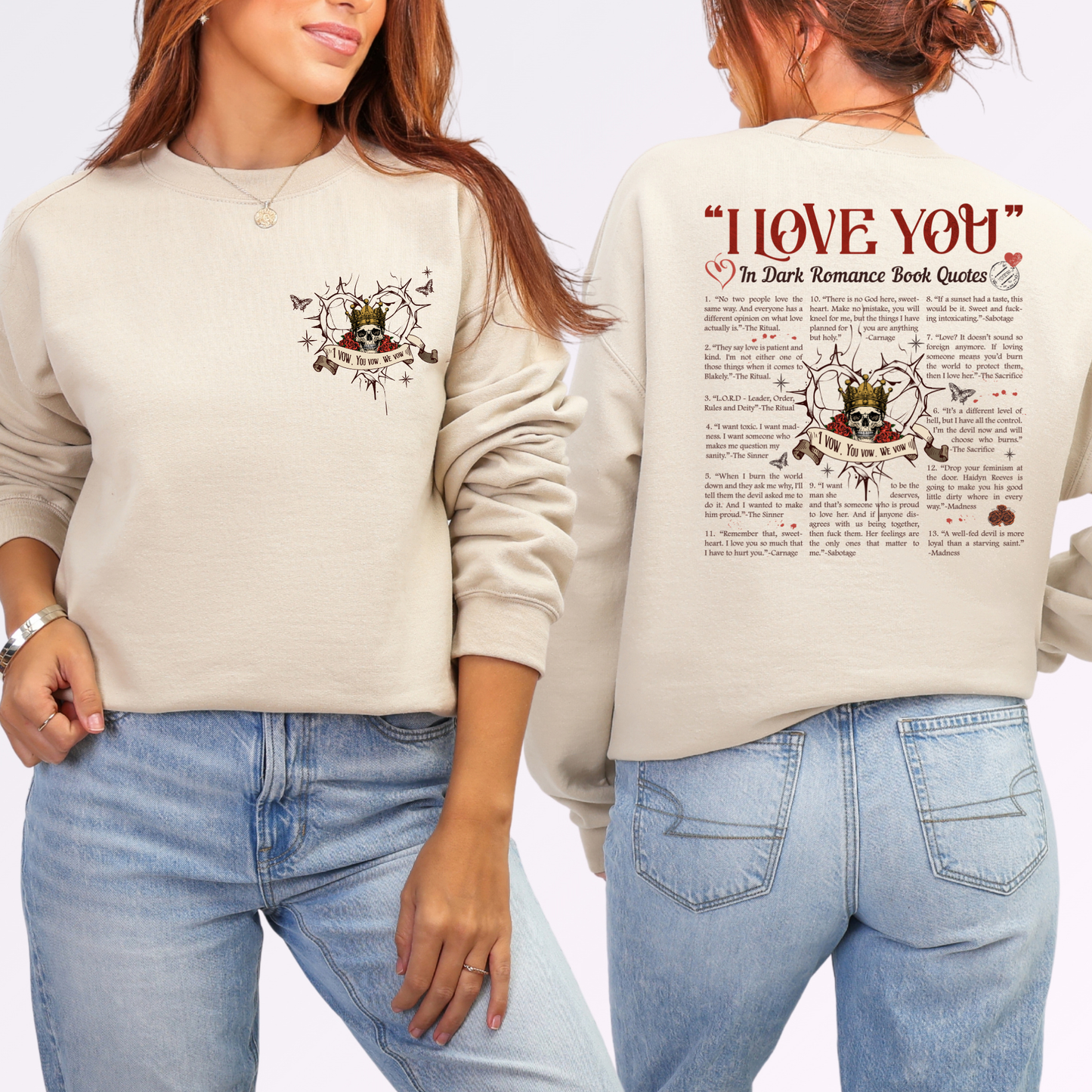 Dark Romance Book Quotes Sweatshirt