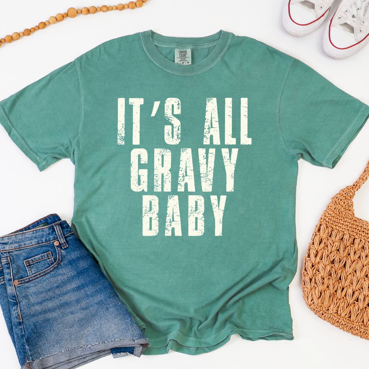 Wholesale Thanksgiving Funny Bundle Graphic Tee - Light Green