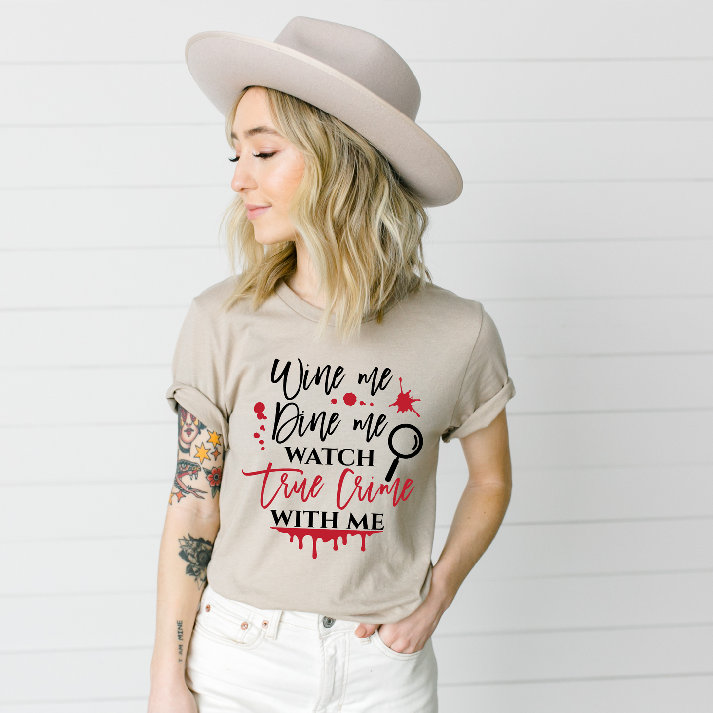 Wholesale Watch true crime with me Graphic Tee - Sand