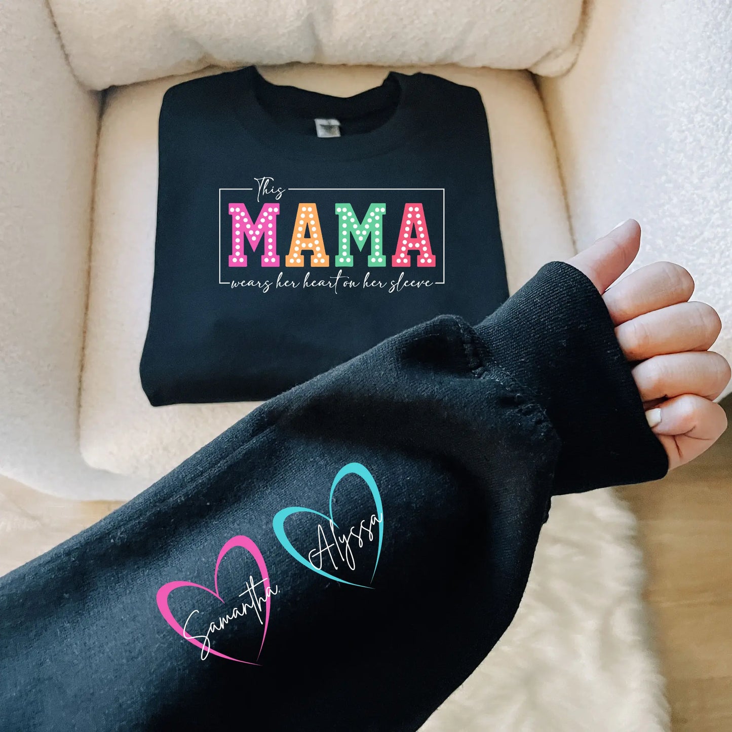 Custom Dots Wears on her Sleeve Sweatshirt