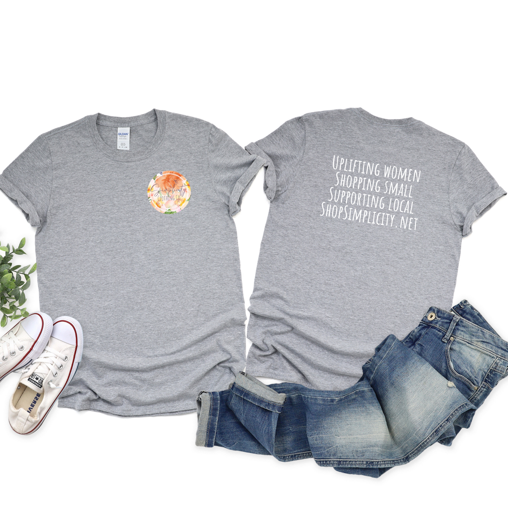 Wholesale Shop Simplicity Graphic Tee - Grey Tee