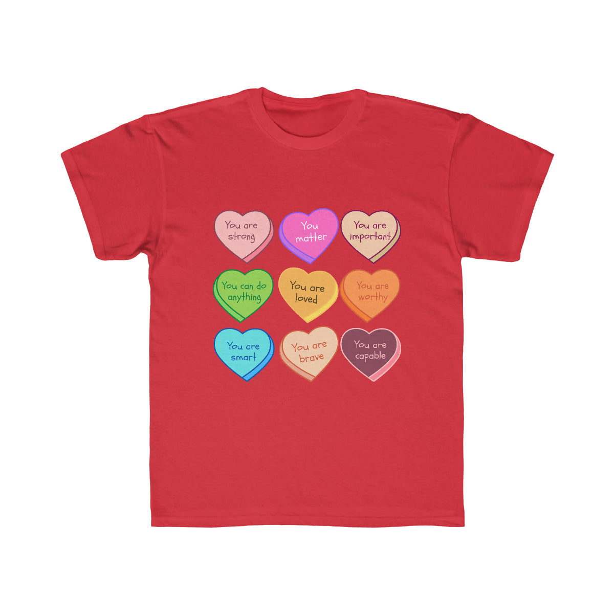 Wholesale Affirmations Hearts Graphic Tee - Navy V Neck