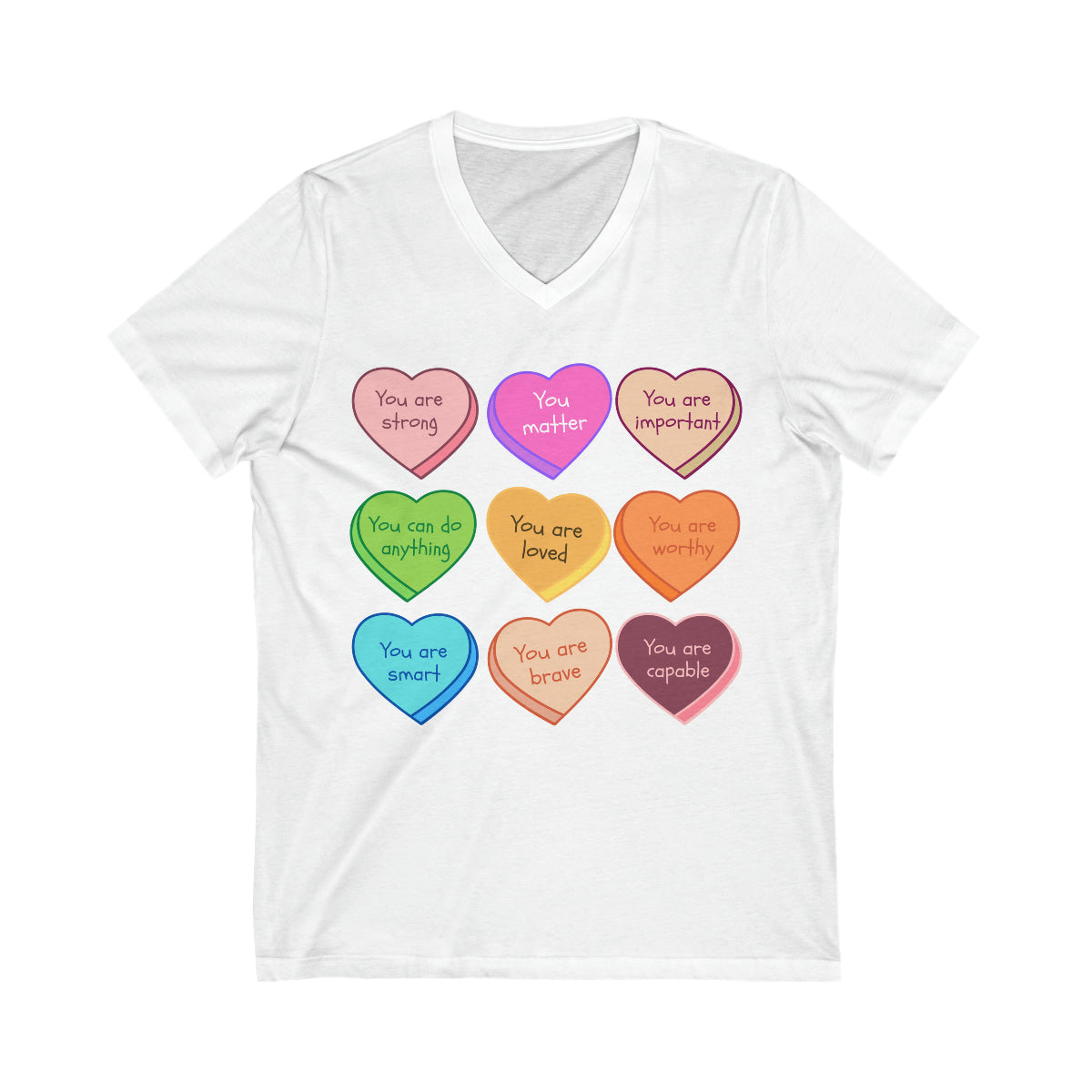 Wholesale Affirmations Hearts Graphic Tee - White Tee