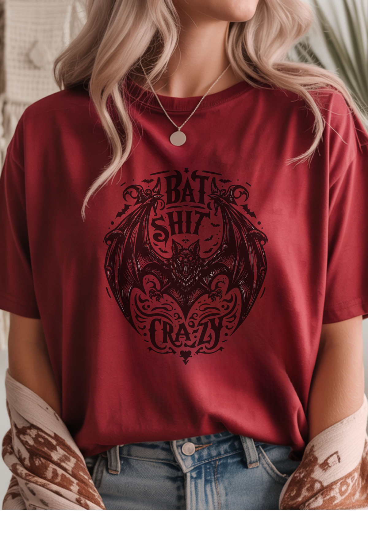 Wholesale Let the Games Begin - Bat Shiz Crazy #8 - Antique Cherry Gildan Tee