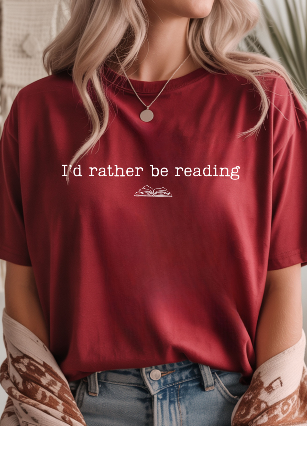Wholesale Flower Power - Rather Be Reading #1 - Antique Cherry Gildan Tee