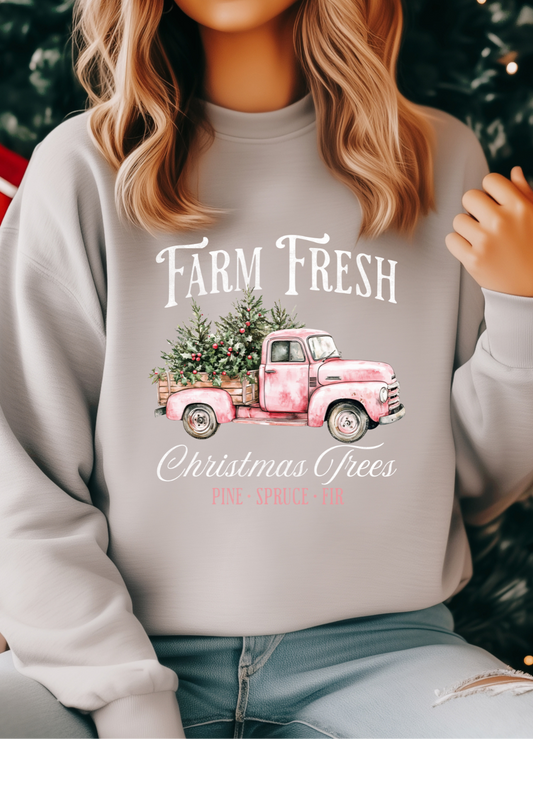 Wholesale Xmas #2 Green - Farm Fresh #4 - Ash Gildan Sweatshirt