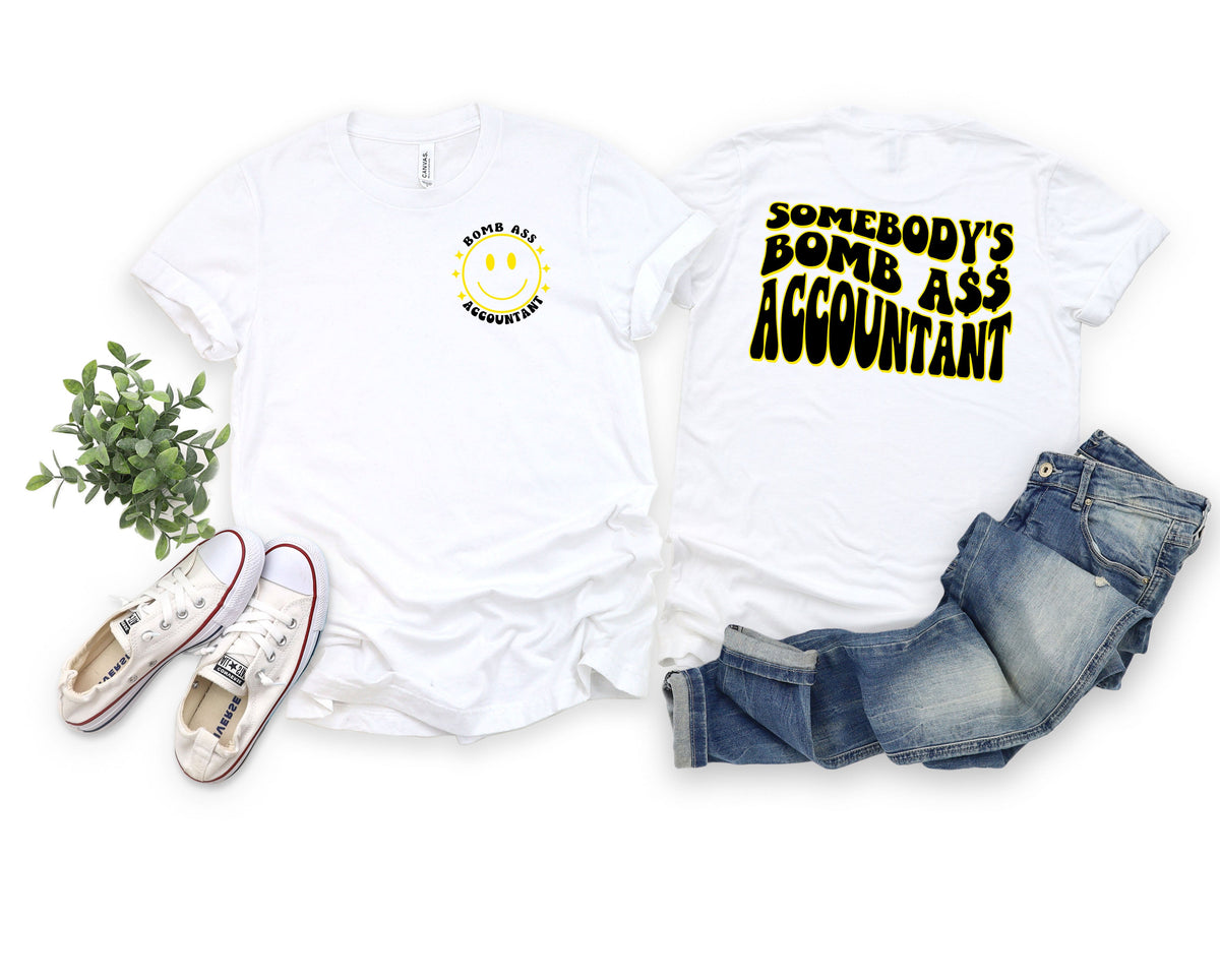 Wholesale Bomb A$$ Accountant Graphic Tee - White Tee