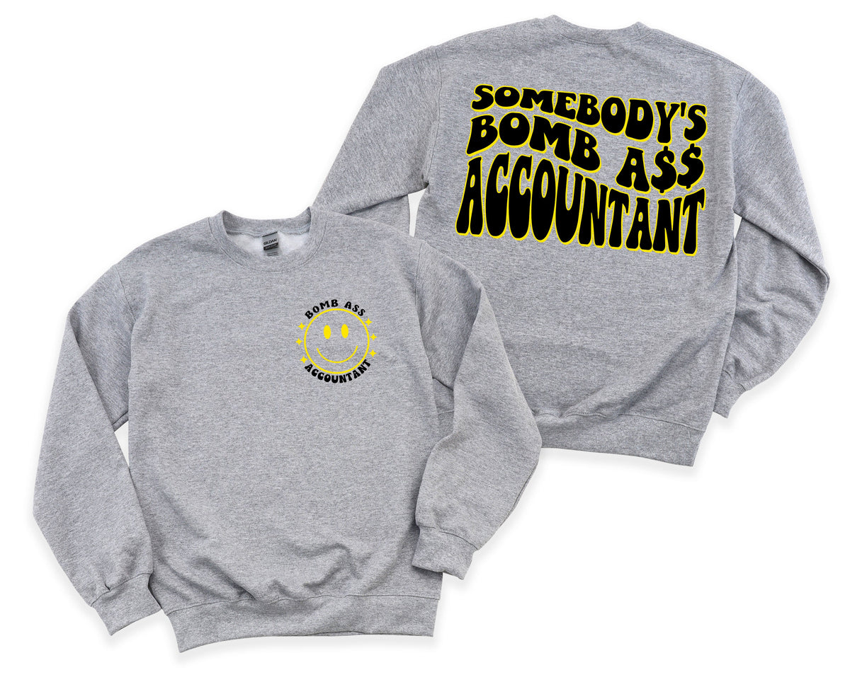 Wholesale Bomb A$$ Accountant Graphic Tee - White Sweatshirt