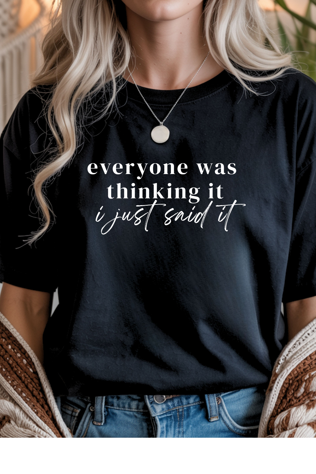 Wholesale Olive - Everyone Was Thinking It #5 - Black Gildan Tee
