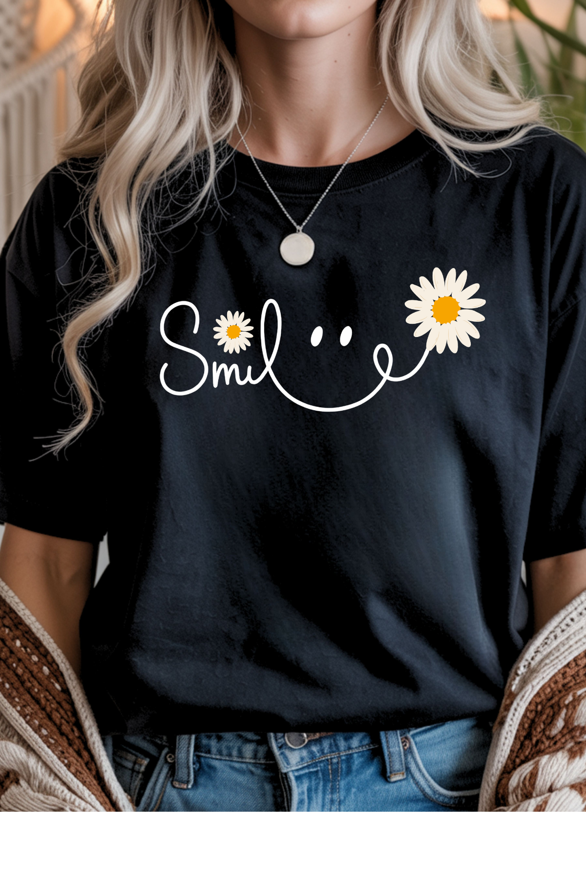 Wholesale Olive - Smile #7 - Black Gildan Tee