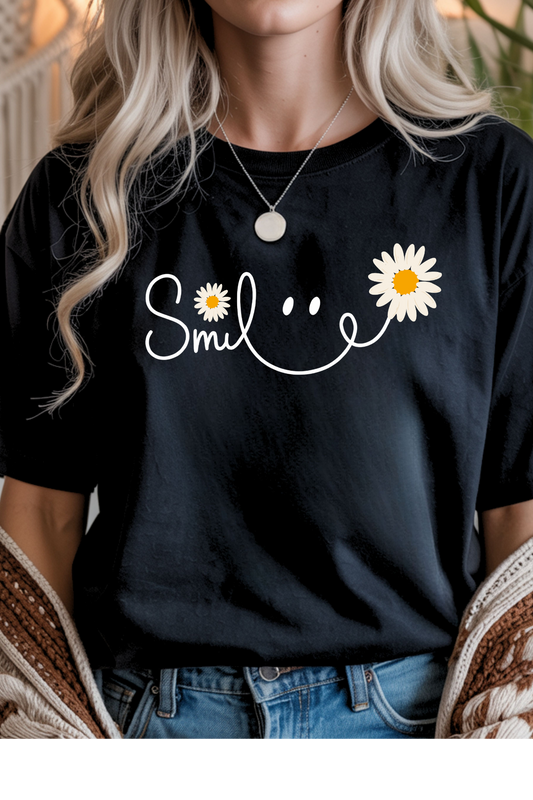 Wholesale Olive - Smile #7 - Black Gildan Tee