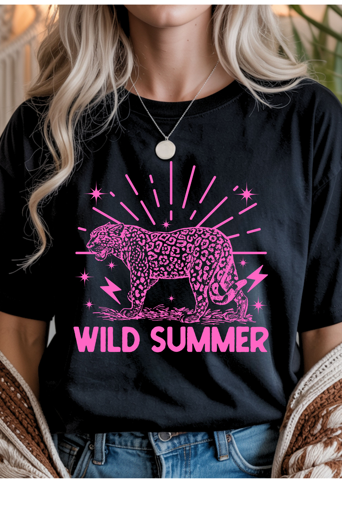 Wholesale Olive - Wild Summer #10 - Black Gildan Tee