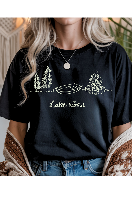 Wholesale Sun-Sational - Lake Vibes #3 - Black Gildan Tee