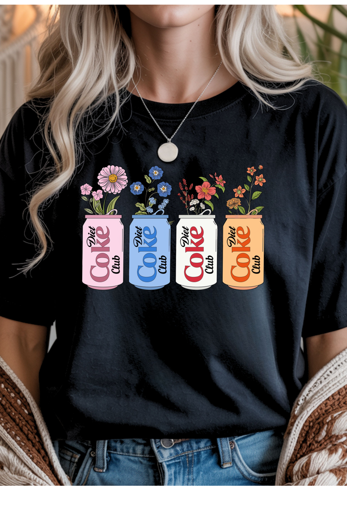 Wholesale Olive - Diet Coke Club #4 - Black Gildan Tee