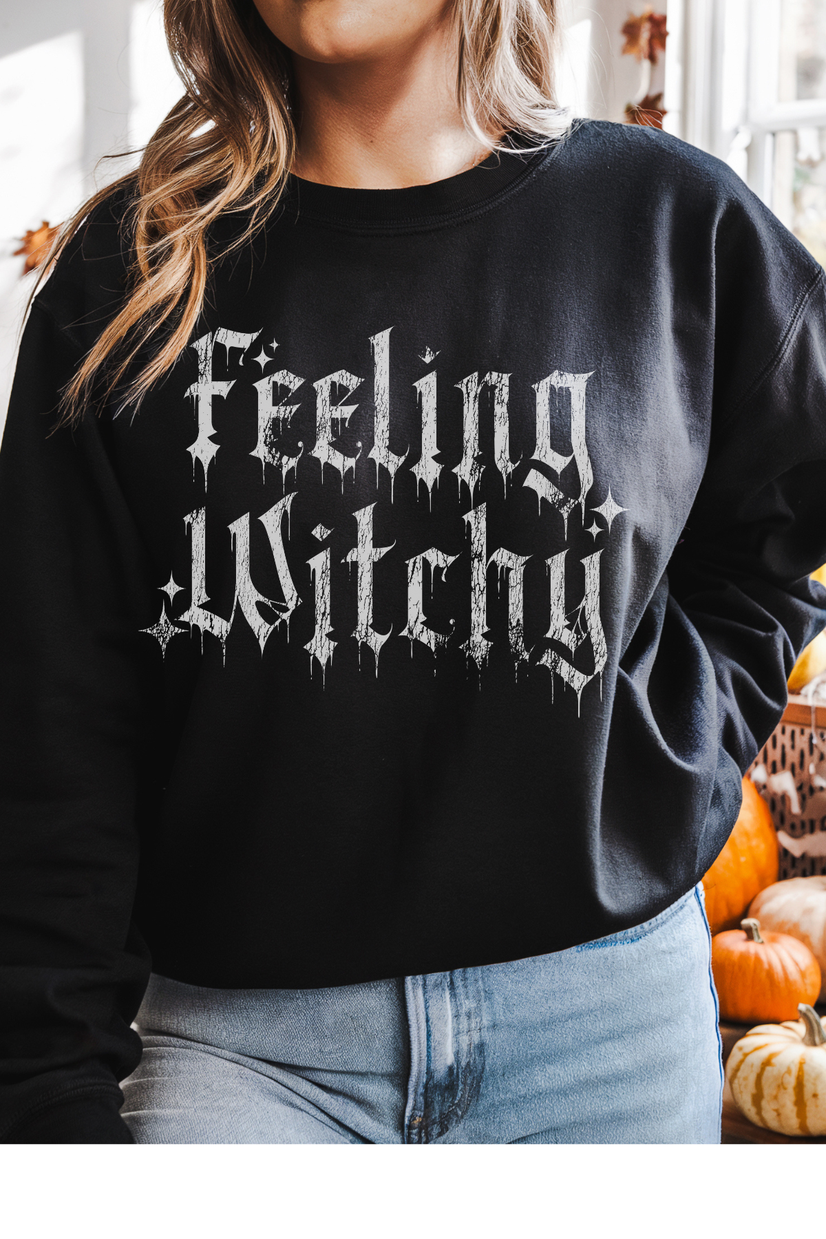 Wholesale Mulberry Nights - Feeling Witchy #8 - Black Gildan Sweatshirt