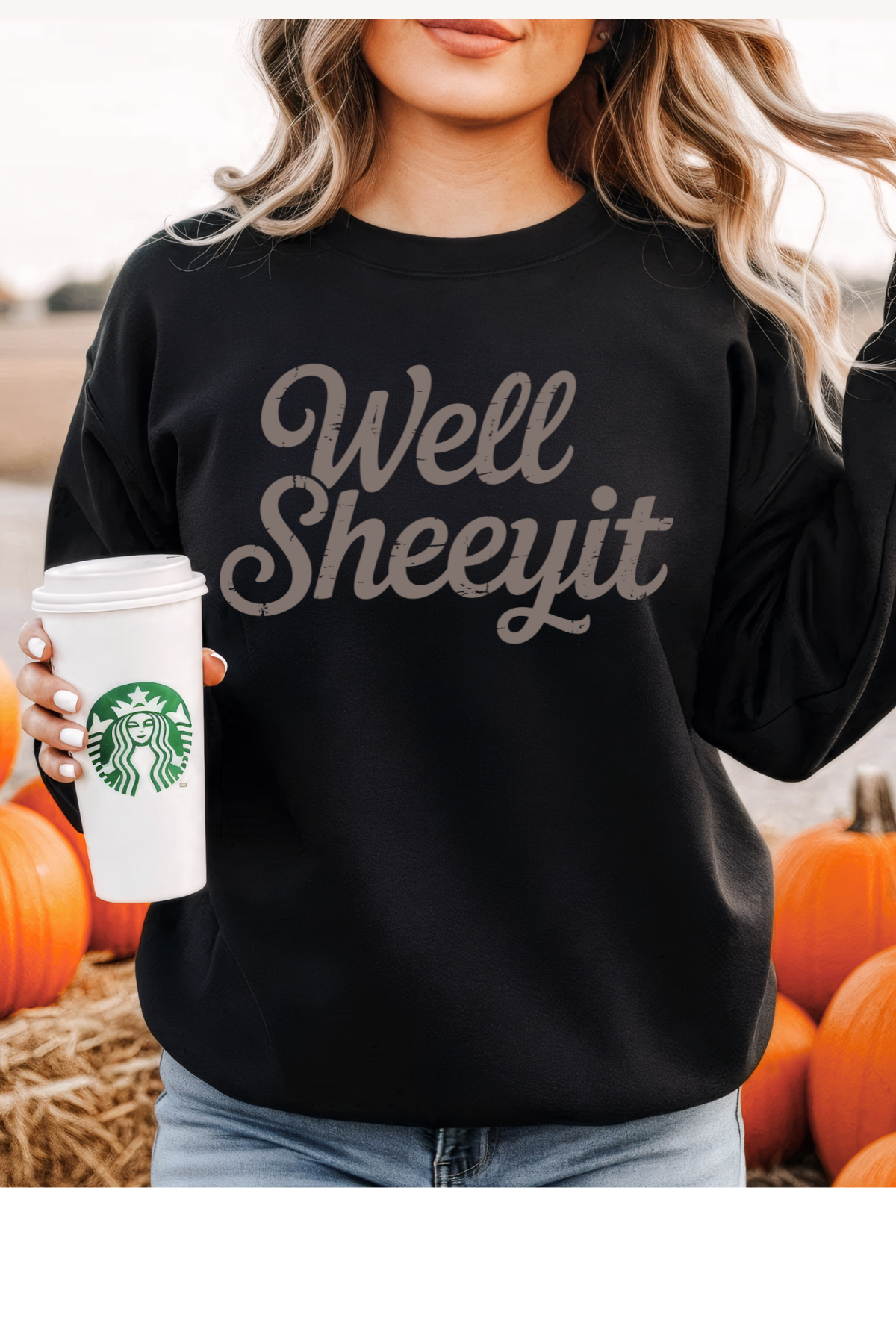 Wholesale Fifty Shades of Brown - Well Sheeyit #6 - Black Gildan Sweatshirt