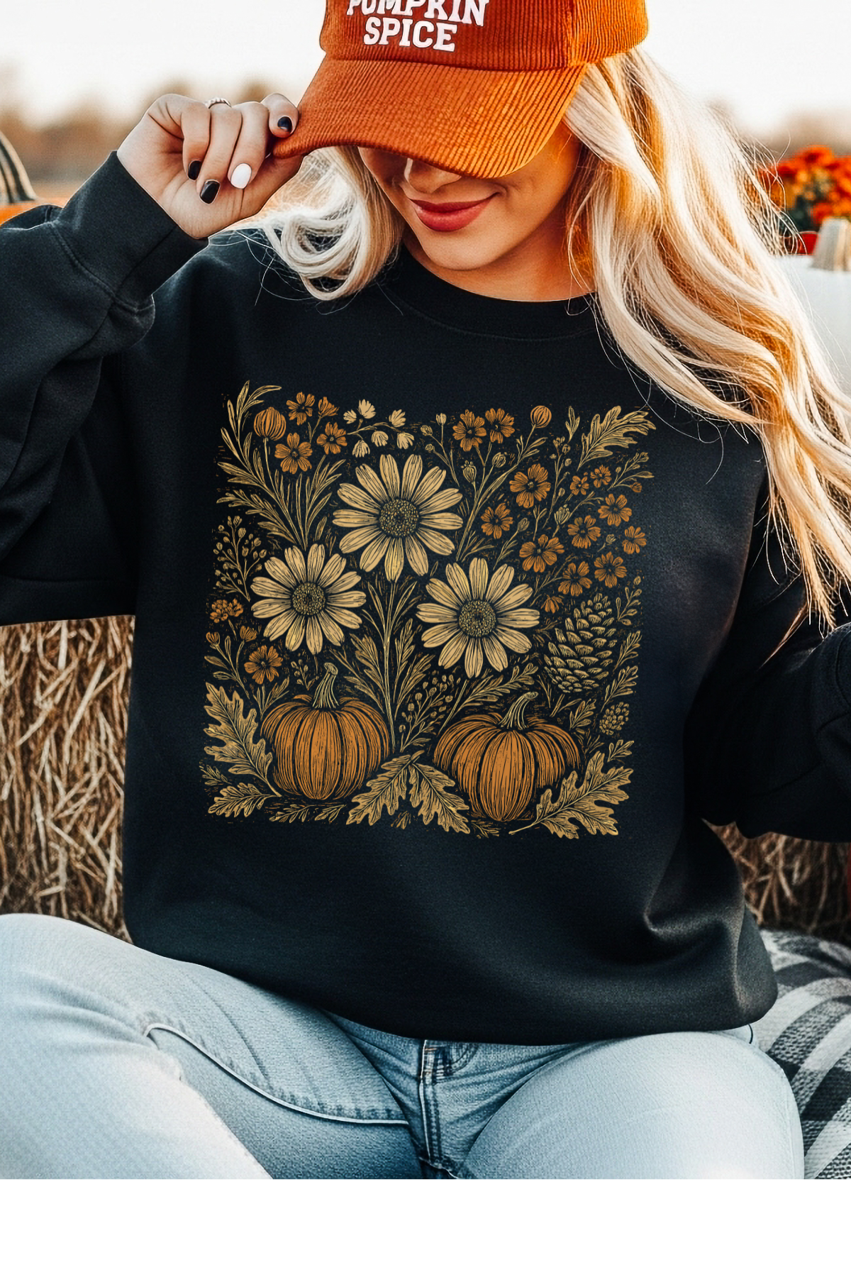 Wholesale Shadows & Spots - Pumpkin Garden #5 - Black Gildan Sweatshirt