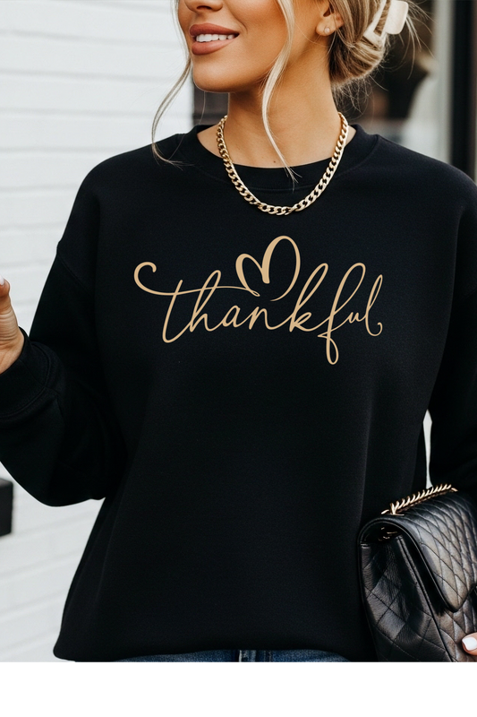 Wholesale Shadows & Spots - Thankful #7 - Black Gildan Sweatshirt