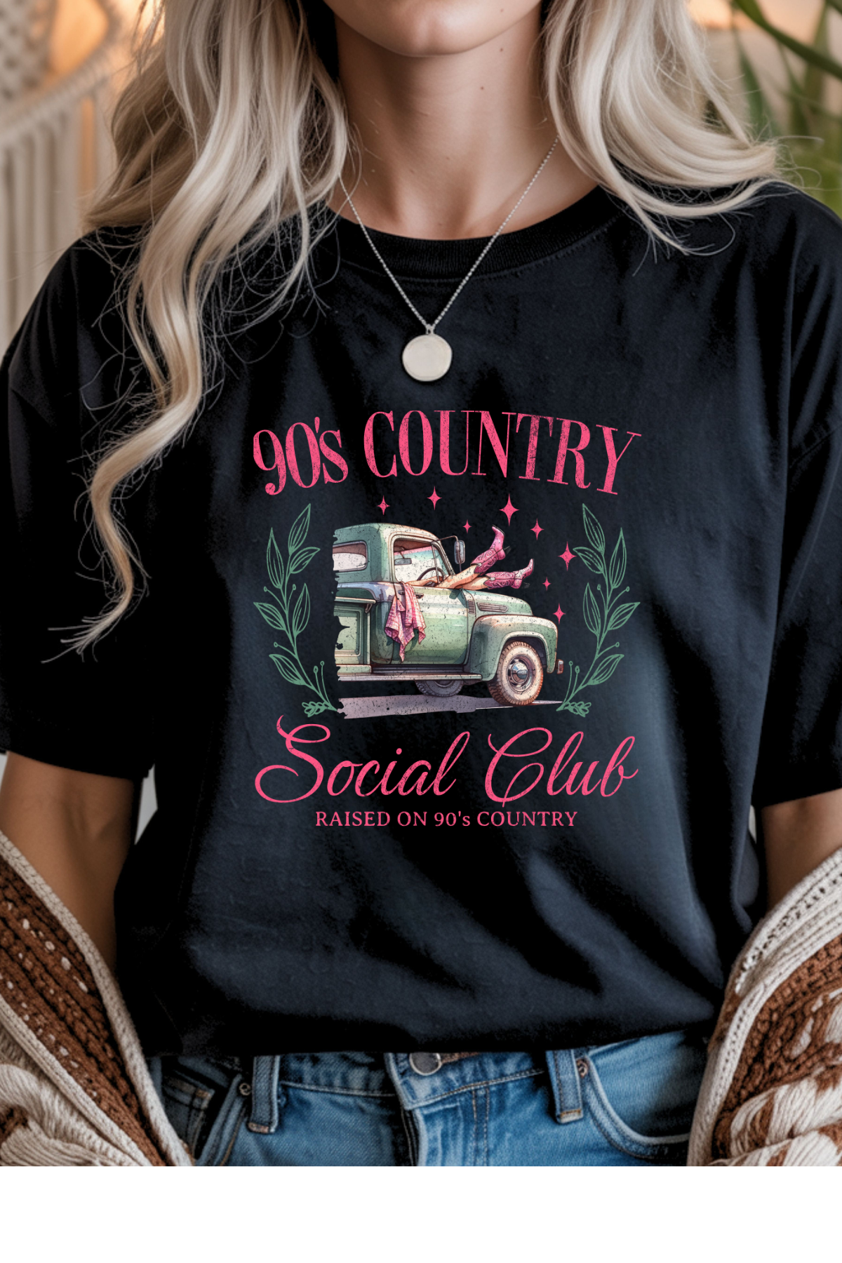 Wholesale Blush - 90's Country #7 - Black Gildan Tee
