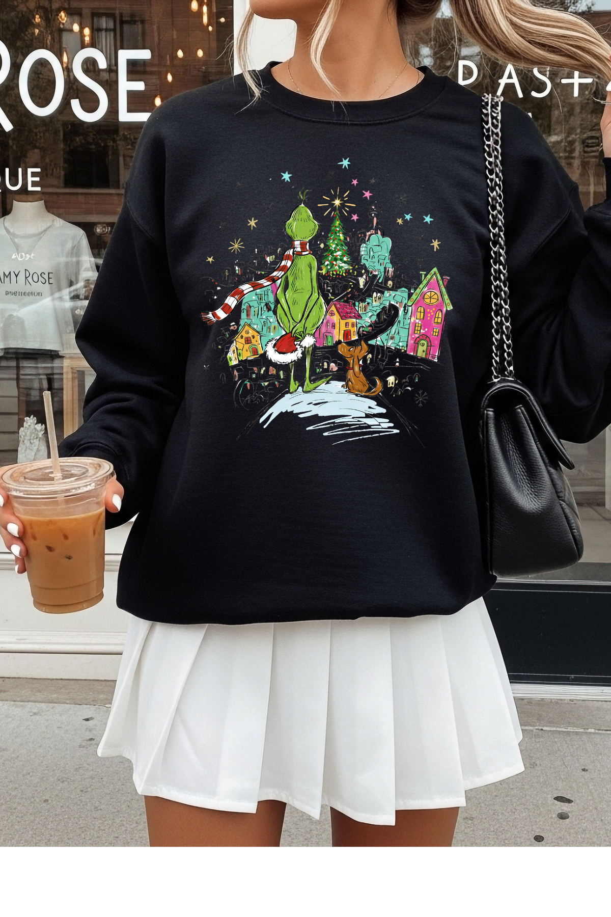 Wholesale Xmas #1 Red - Whoville #1 - Black Gildan Sweatshirt