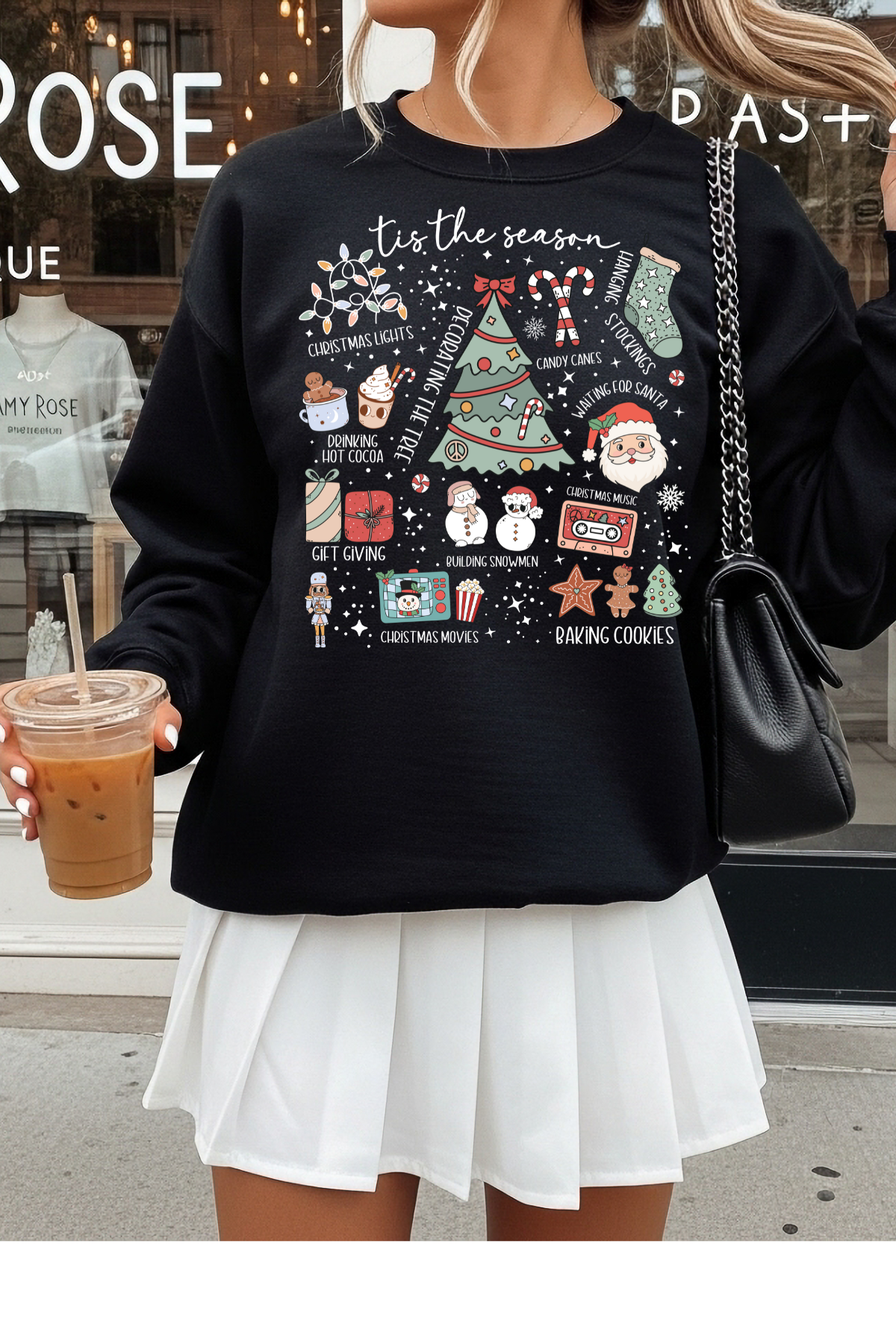 Wholesale Xmas #1 Red - Tis The Season #3 - Black Gildan Sweatshirt