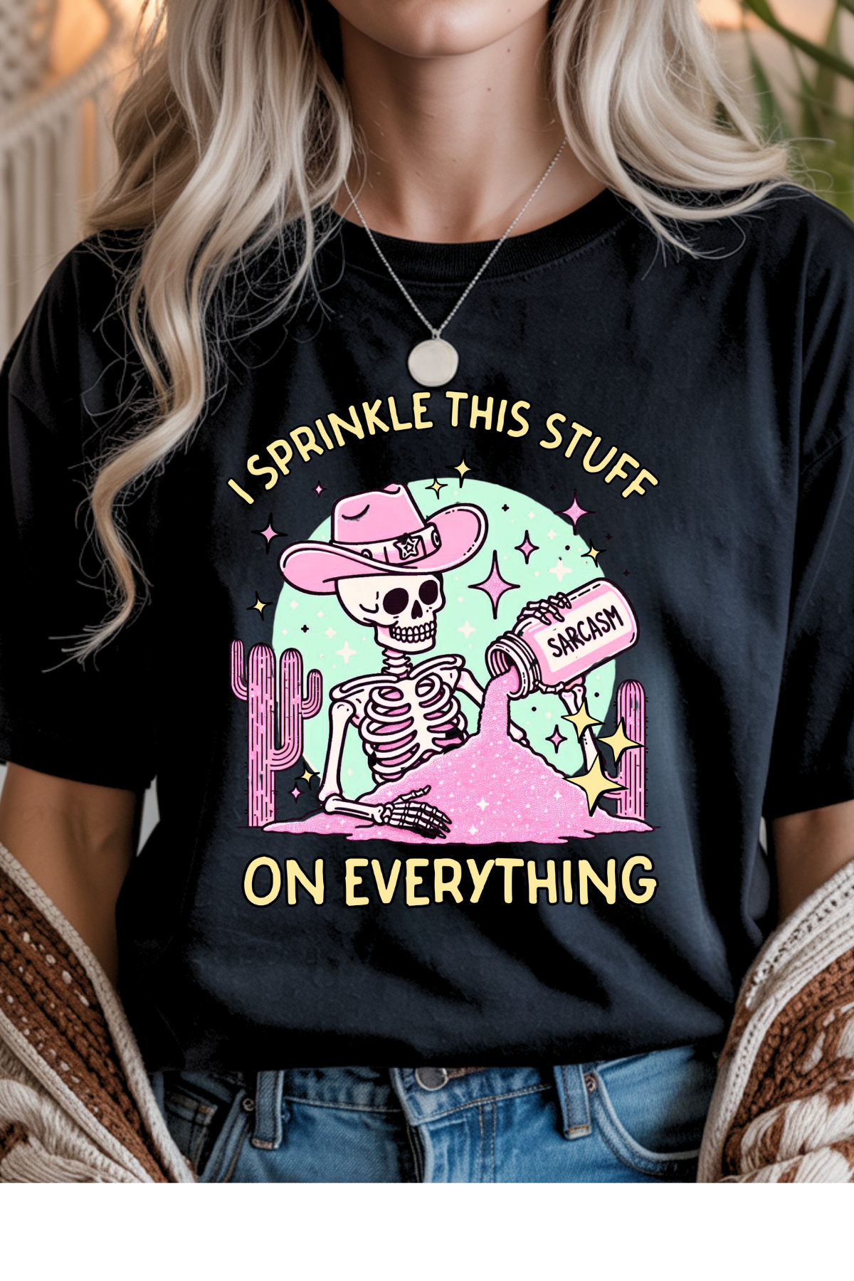 Wholesale Soft Meadow - Sarcasm Sprinkle #4 - Black Gildan Tee